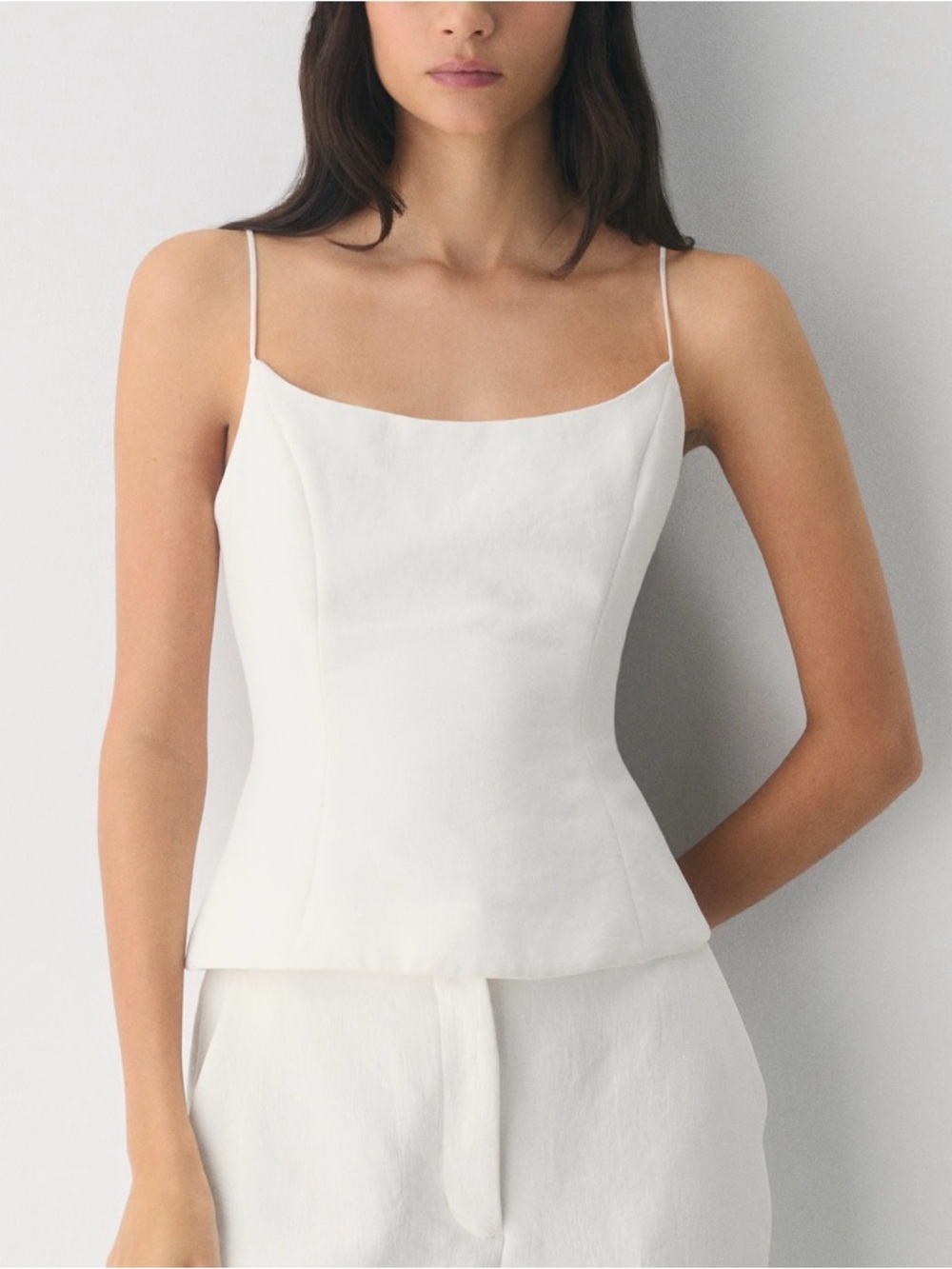 Aritzia Altar Bustier Top in Light Birch